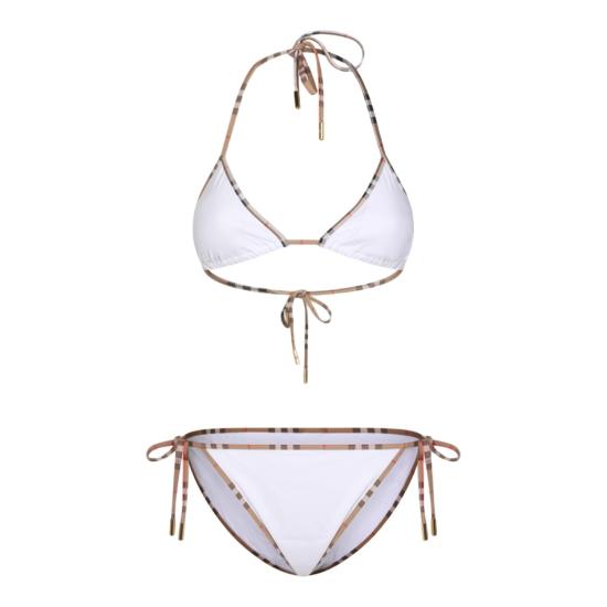 26SS 버버리 체크 트리밍 비키니 8070464A1464 White