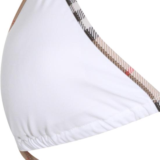 26SS 버버리 체크 트리밍 비키니 8070464A1464 White - BURBERRY