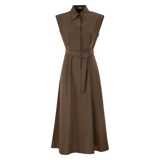 26SS 브루넬로 쿠치넬리 미디 원피스 ML140A5286 BROWN
