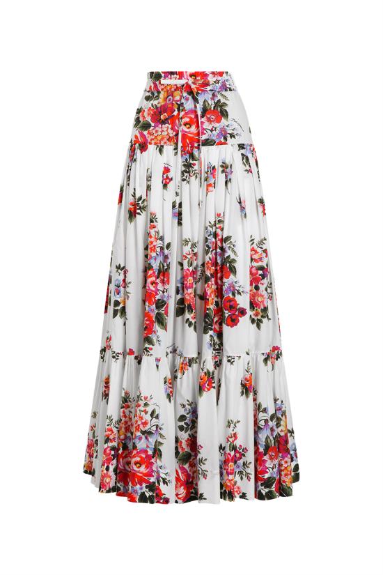 26SS 돌체앤가바나 미디 스커트 F4DC6THS5UU HA5ZO Mazz fiori f bianco