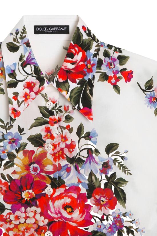 26SS 돌체앤가바나 셔츠 F5T76THS5UU HA5ZO Mazz fiori f bianco - DOLCE & GABBANA
