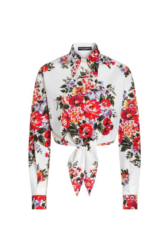 26SS 돌체앤가바나 셔츠 F5T76THS5UU HA5ZO Mazz fiori f bianco