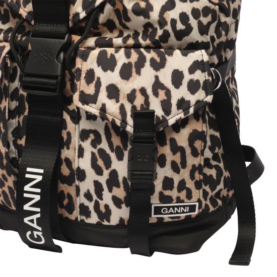 26SS 가니 레오파드 테크 백팩 A4757 943 Brown - GANNI
