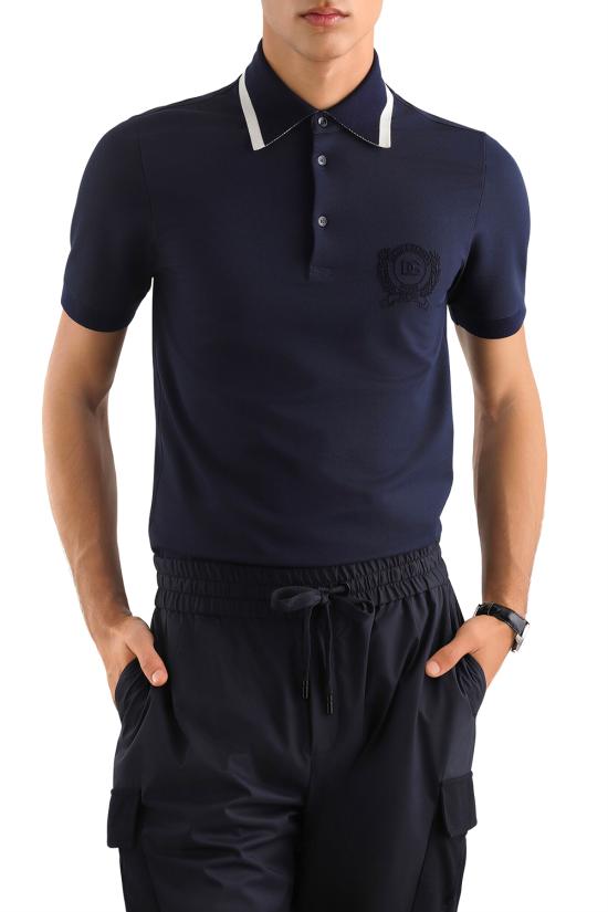 26SS 돌체앤가바나 폴로 티셔츠 G8SW8ZHU7WZ B0665 BLU SCURISSIMO 1 - DOLCE & GABBANA