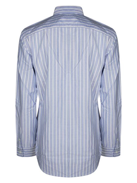 25FW 폴로 랄프로렌 슬림 핏 스트라이프 옥스포드 셔츠 211891377004 3ORN AZZURRO