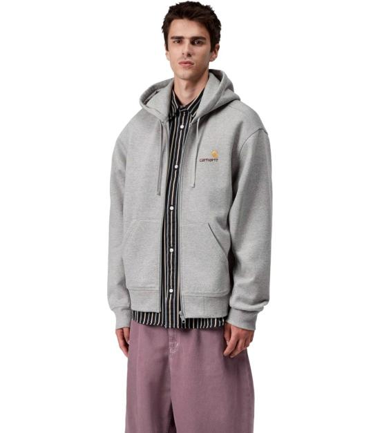 26SS 칼하트 WIP 후드 아메리칸 스크립트 자켓 I033063 V6XX S Grey - CARHARTT WIP