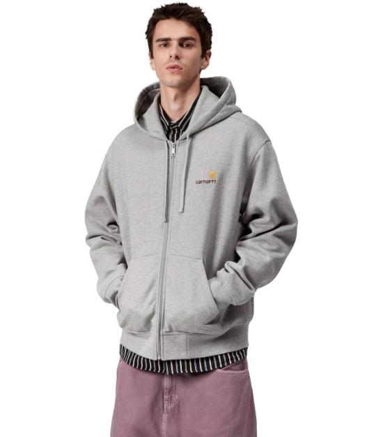 26SS 칼하트 WIP 후드 아메리칸 스크립트 자켓 I033063 V6XX S Grey - CARHARTT WIP