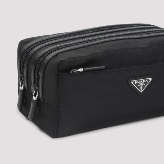 26SS 프라다 리나일론 앤 사피아노 레더 트래블 파우치 2NA030 2DMH 0002 Black - PRADA