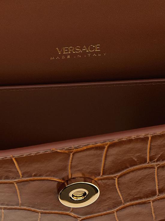 26SS 베르사체 메두사 95 스몰 크록 이펙트 탑 핸들 백 10138241A08724 1NF2V Brown - VERSACE