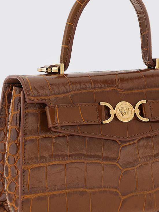 26SS 베르사체 메두사 95 스몰 크록 이펙트 탑 핸들 백 10138241A08724 1NF2V Brown - VERSACE