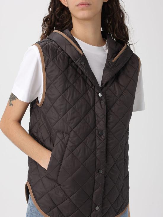 26SS 브루넬로 쿠치넬리 Thermore® 매트 나일론 퀼팅 후드 웨이스트코트 MR4057999 C2126 Black - BRUNELLO CUCINELLI