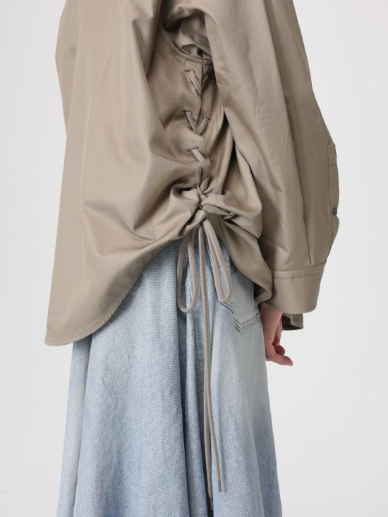 26SS 발렌시아가 레이스 업 셔츠 857835TTP08 9506 Sand - BALENCIAGA