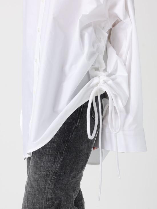 26SS 발렌시아가 레이스 업 셔츠 857835TRM28 9000 White - BALENCIAGA