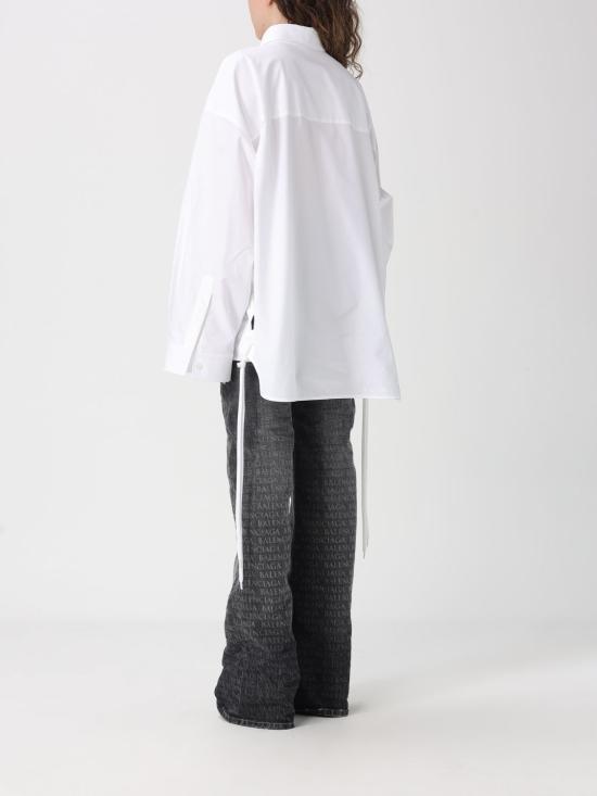26SS 발렌시아가 레이스 업 셔츠 857835TRM28 9000 White - BALENCIAGA