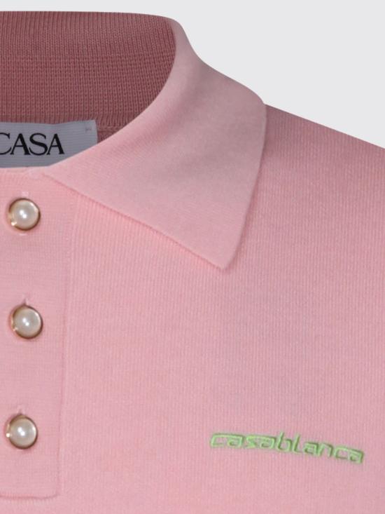 26SS 카사블랑카 폴로 티셔츠 MSP26KW1254 01 Pink - CASABLANCA