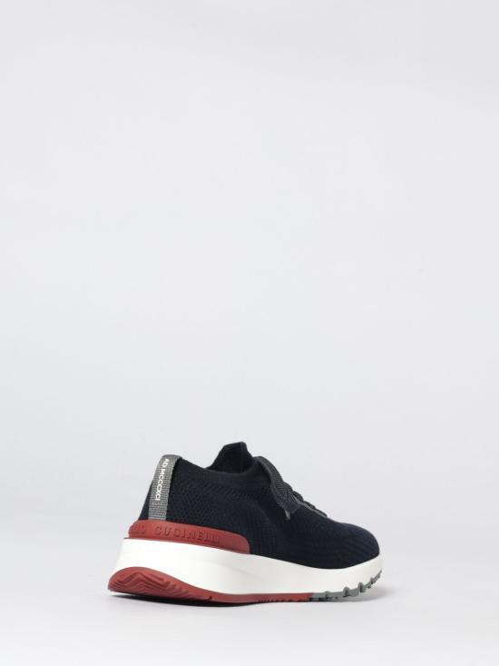 26SS 브루넬로 쿠치넬리 코튼 니트 세미 폴리쉬드 카프스킨 러너 MZUPMBO252 CP307 Blue - BRUNELLO CUCINELLI