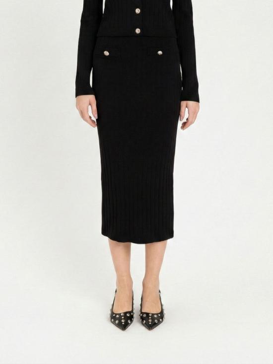 26SS 액티튜드 트윈세트 롱 스커트 261AP3113 13227 Black