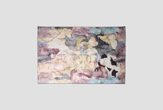 26SS 르메르 머플러/스카프 AQUAREL PAREO 100x150 - AQUAREL 프린트 반다나 TA0004 LF1608 멀티