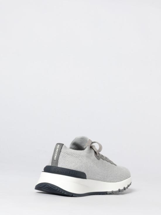 26SS 브루넬로 쿠치넬리 코튼 니트 세미 폴리쉬드 카프스킨 러너 MZUPMBO252 CB308 Grey - BRUNELLO CUCINELLI