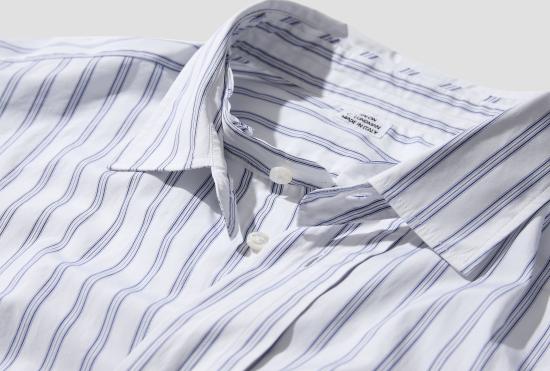 26SS SALON C. LUNDMAN 긴팔 셔츠 더블 칼라  - 알비니 코튼 CL504 블루 - OTHER BRANDS