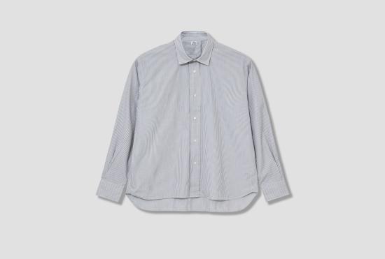 26SS SALON C. LUNDMAN 긴팔 셔츠 더블 칼라  - 알비니 코튼 CL504 스트라이프