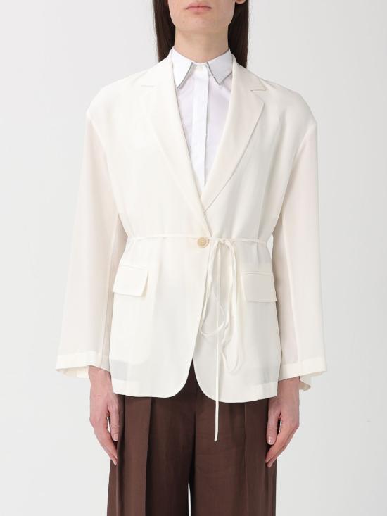 26SS 브루넬로 쿠치넬리 사브르 크레이프 블레이저 MF9067590 C600 Beige