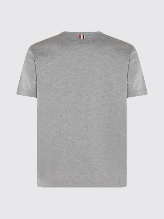 26SS 톰브라운 미디움 웨이트 저지 팁 포켓 크루넥 티셔츠 MJS010A01454 055 Grey - THOM BROWNE