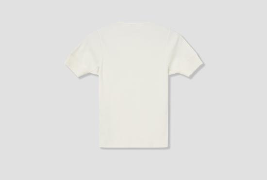 26SS 르메르 반팔 티셔츠 골지 헨리넥 탑 - 면 린넨 골지 저지 TS0007 LJ1030 화이트 - LEMAIRE
