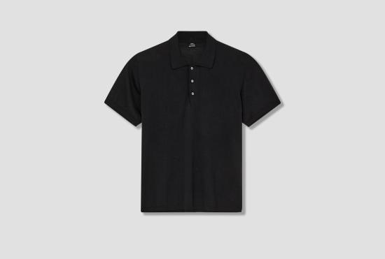 26SS SALON C. LUNDMAN 폴로 티셔츠 카리아지 울/실크 CL309 블랙 반팔 폴로셔츠