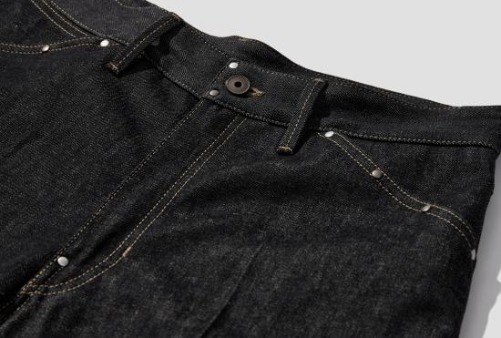 26SS 르메르 데님 팬츠 스터드 장식 와이드 팬츠 - 헤비 슬레이트 데님 PA1288 LD1061 블루 - LEMAIRE