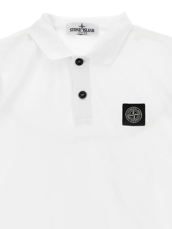 26SS [키즈] 스톤 아일랜드 폴로 셔츠 L1S162200002S0018 V1001 White - STONE ISLAND