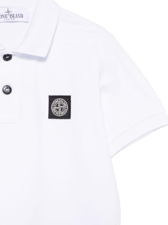 26SS [키즈] 스톤 아일랜드 폴로 셔츠 L1S162200002S0018 V1001 White - STONE ISLAND