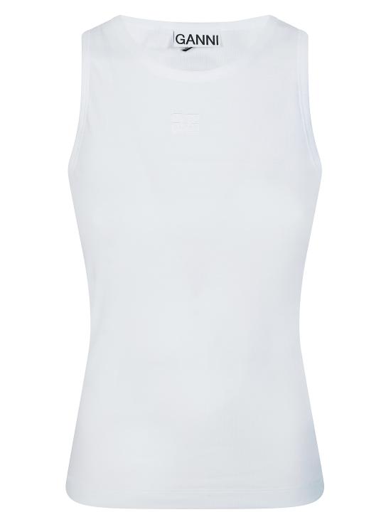 26SS 가니 토널 로고 코튼 립 탱크탑 A1050172 151