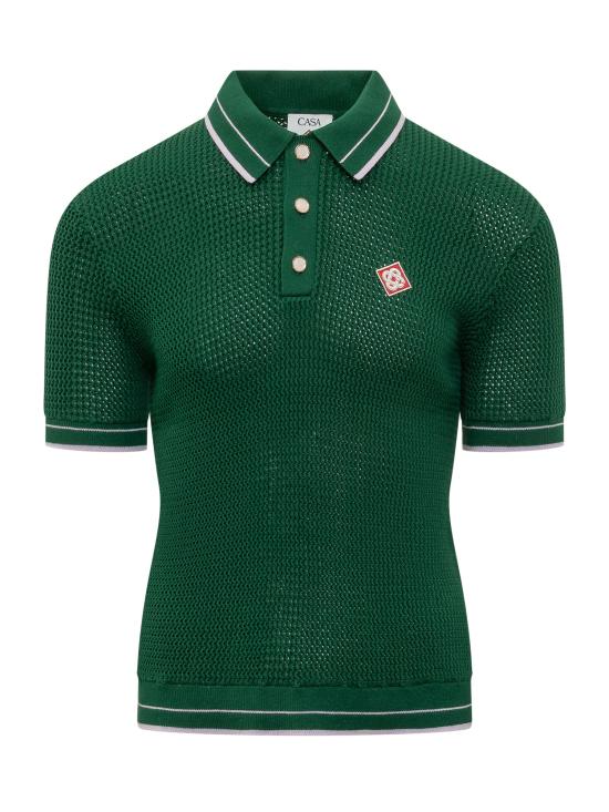 26SS 카사블랑카 폴로 티셔츠 MSS26KW1296 01 GREEN