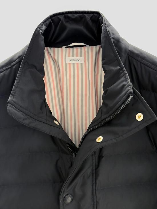 26FW 톰브라운 샤이니 립스탑 라이트웨이트 다운 필 4바 재킷 MJD136X F1095 001 BLACK DOM - THOM BROWNE