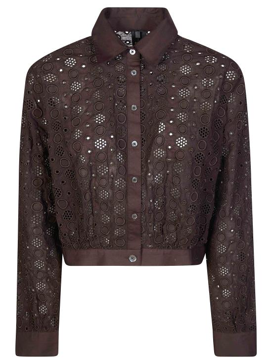 26SS 핑코 셔츠 106277A35P M28 MARRONE