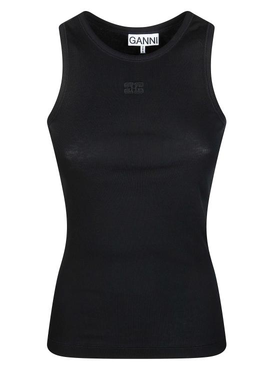 26SS 가니 토널 로고 코튼 립 탱크탑 A1050172 099