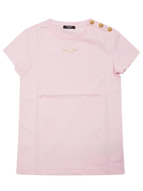 26SS [키즈] 발망 티셔츠 BY8A01K Z367251EOR PINK