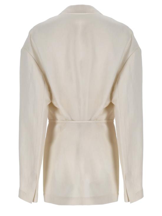 26SS 브루넬로 쿠치넬리 모닐리 비스코스 & 리넨 플루이드 트윌 블레이저 MH1267591 C579 IVORY - BRUNELLO CUCINELLI