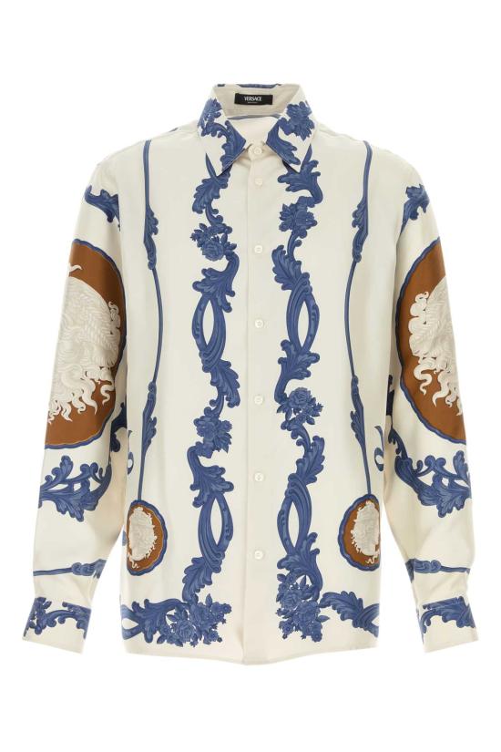 26SS 베르사체 긴팔 셔츠 10194381A14187 5K570 IVORYFUDGESTONEBLUE