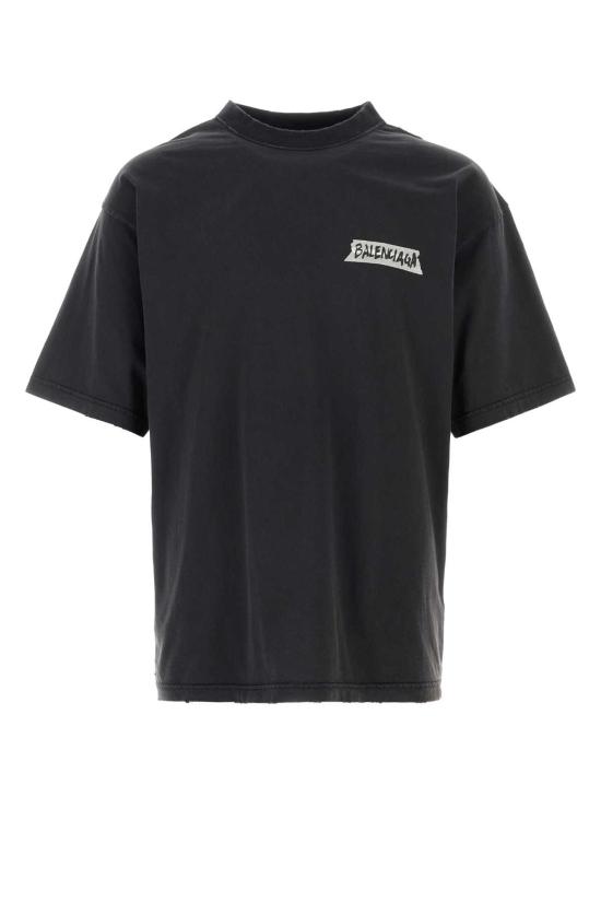 26SS 발렌시아가 반팔 티셔츠 764235TTVL6 1041 FADEDWASHEDBLACK