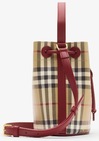 26SS 버버리 미니 체크 버킷백 8116284 B9724 VNTGCHKRUBY - BURBERRY