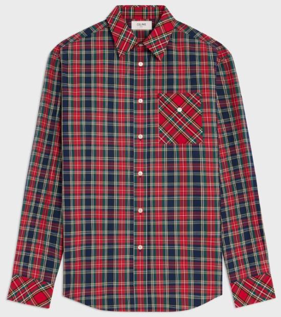 26SS 셀린느 긴팔 셔츠 RC0BH1546 GDO1 NAVYREDYELLOW