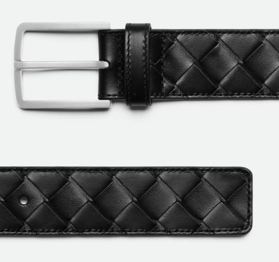 26SS 보테가베네타 가죽 벨트 609182V4KF1 8803 BLACKSILVER - BOTTEGA VENETA