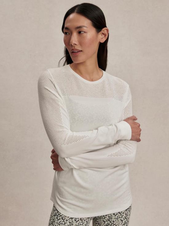  발리 긴팔 티셔츠 바를리 사미아 심리스  화이트 - VARLEY