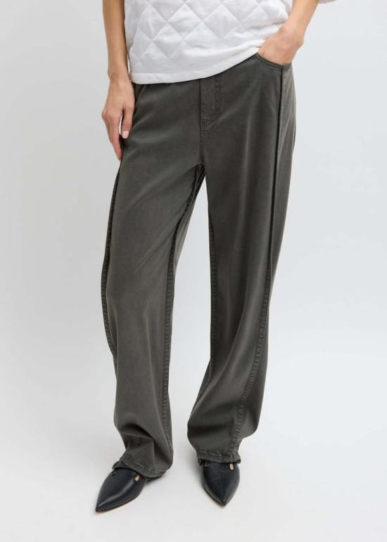  티비 스트레이트 팬츠 트윌 턱  그레이 - TIBI