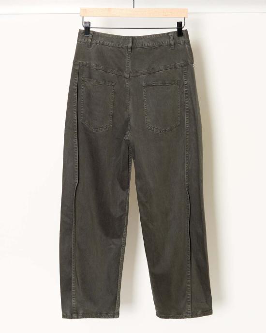  티비 스트레이트 팬츠 트윌 턱  그레이 - TIBI