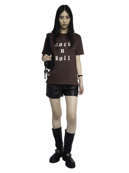 25FW 자딕앤볼테르 반팔 티셔츠 JWTS02868BURGUNDY Burgundy - ZADIG & VOLTAIRE