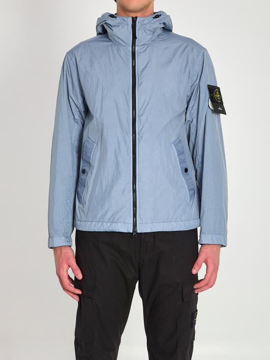 26SS 스톤 아일랜드 크링클 랩스 NY 윈드 레지스턴스 안티 드롭 후드 자켓 L1S154100001 LIGHT BLUE
