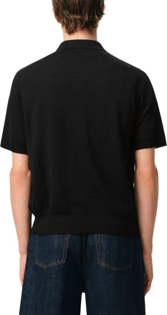 26SS 아미 스몰 하트 로고 메리노 니트 울 숏슬리브 폴로 HPL438KN00390180 BLACK - AMI